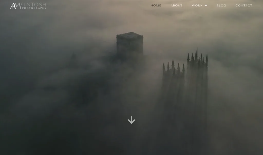 homepage, website, elementor, wordpress, photographer, York Minster, Drone, web design