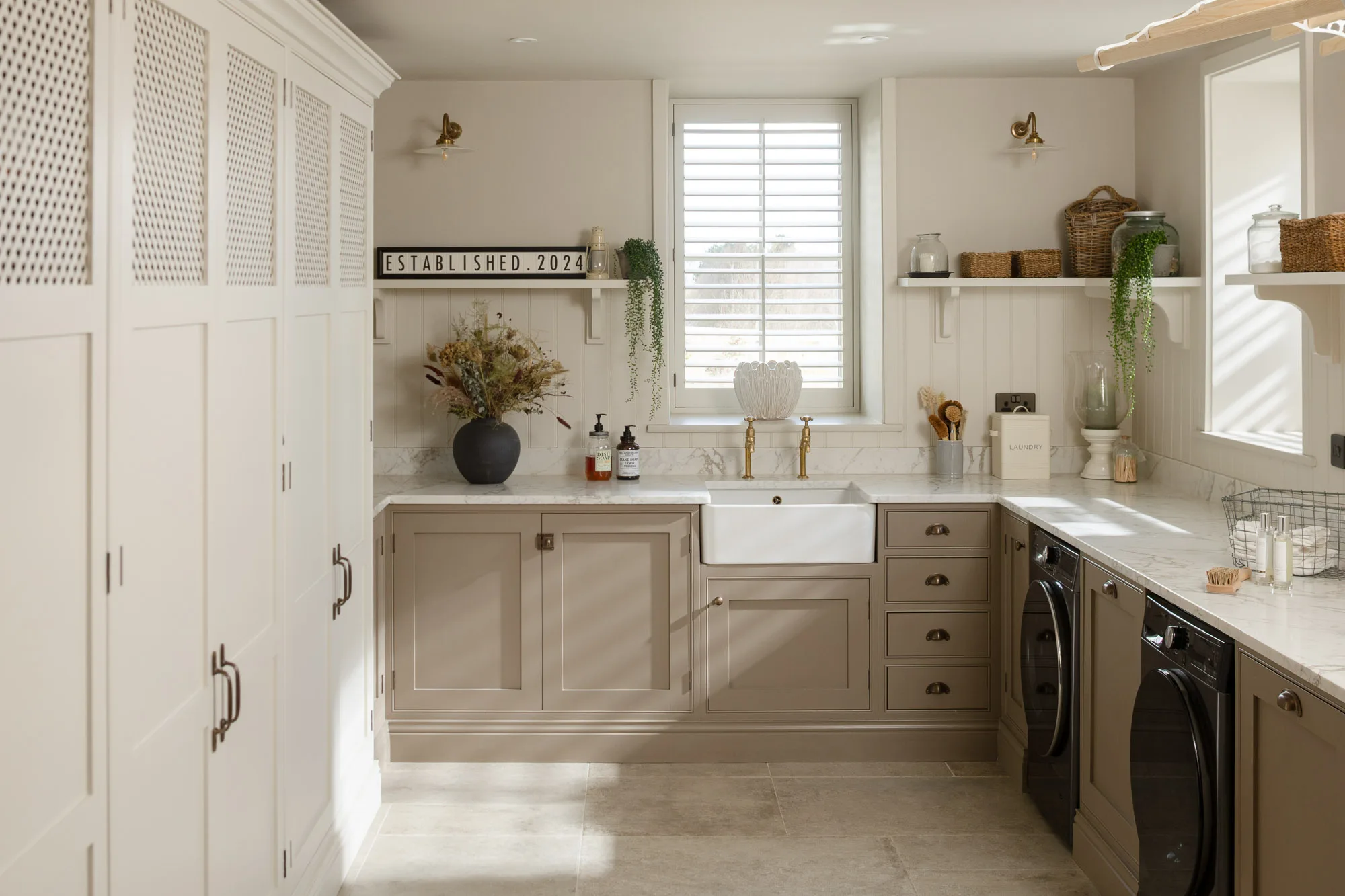 interiors photography of a boot room / utility in Leeds